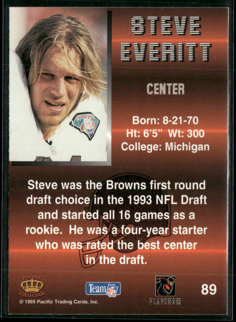 Steve Everitt 1995 Pacific #89 Cleveland Browns