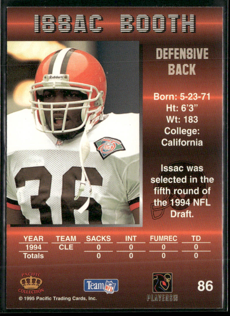 Issac Booth 1995 Pacific #86 Cleveland Browns