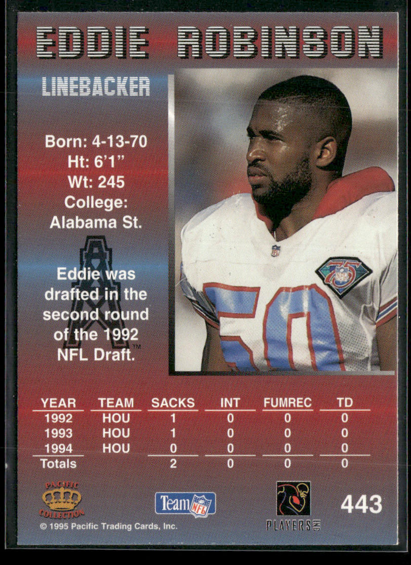 Eddie Robinson 1995 Pacific #443 Houston Oilers