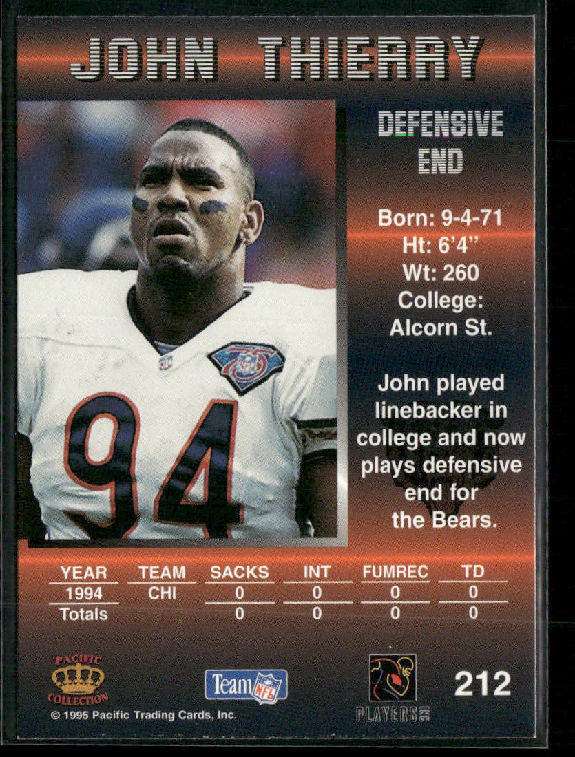 John Thierry 1995 Pacific #212 Chicago Bears