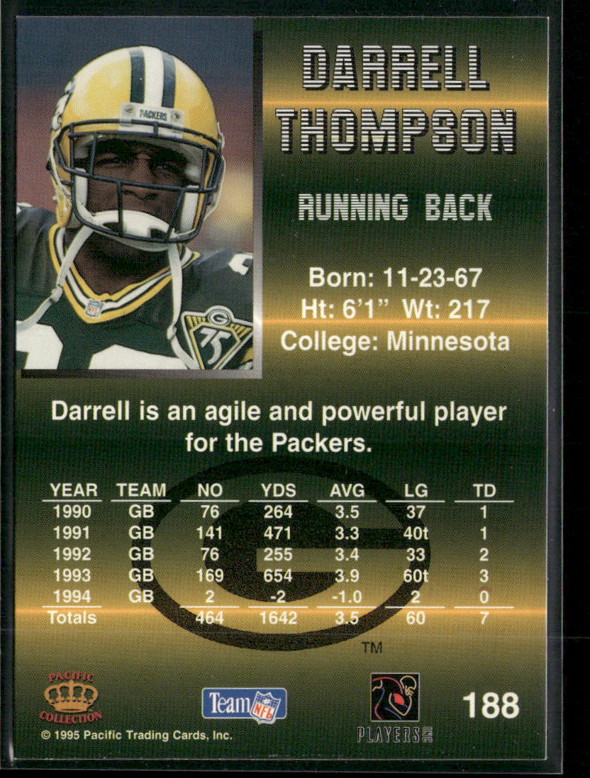 Darrell Thompson 1995 Pacific #188 Green Bay Packers