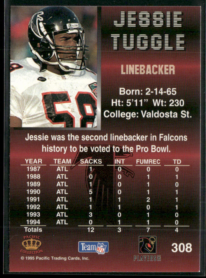 Jessie Tuggle 1995 Pacific #308 Atlanta Falcons back