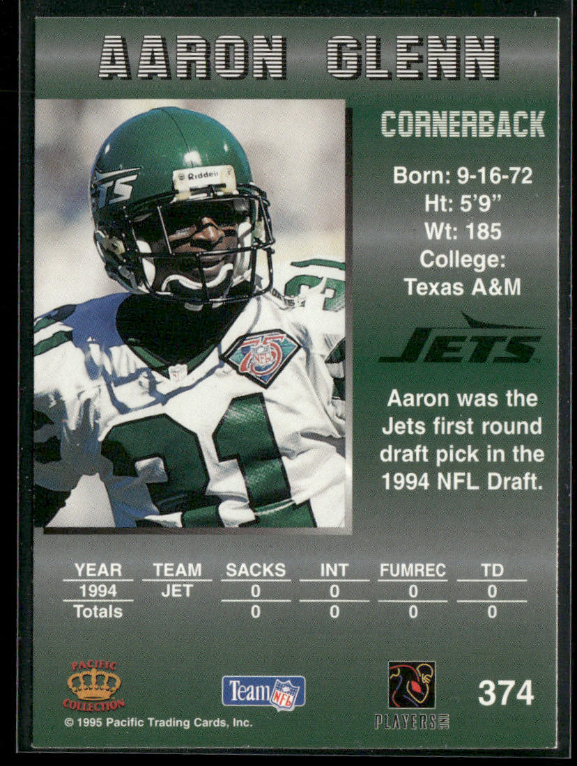 Aaron Glenn 1995 Pacific Platinum #374 New York Jets