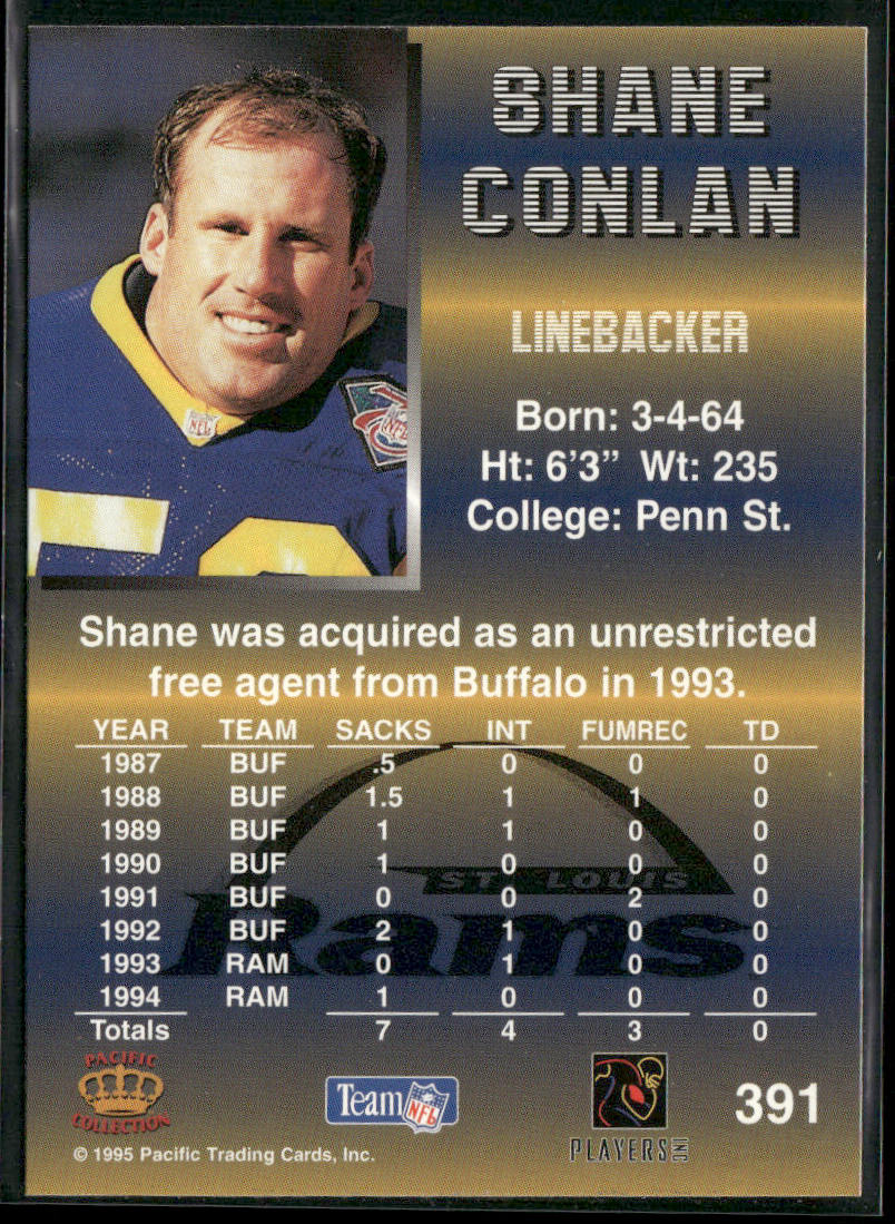 Shane Conlan 1995 Pacific #391 St. Louis Rams