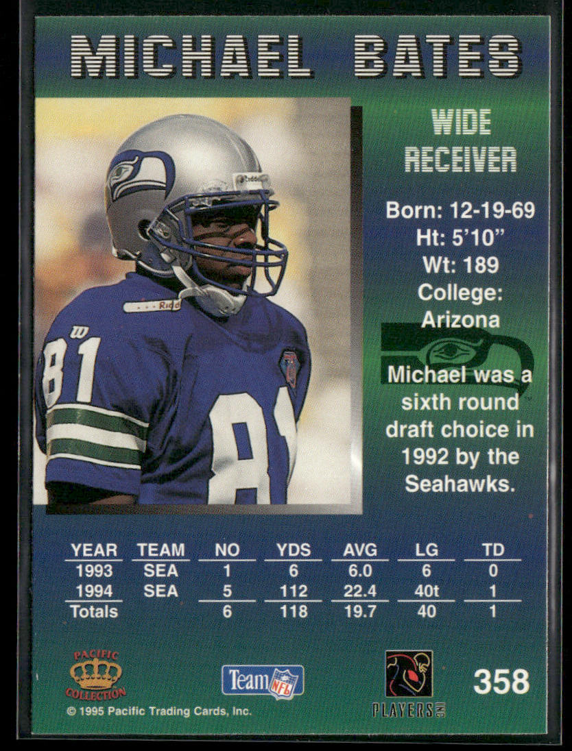 Michael Bates 1995 Pacific #358 Seattle Seahawks