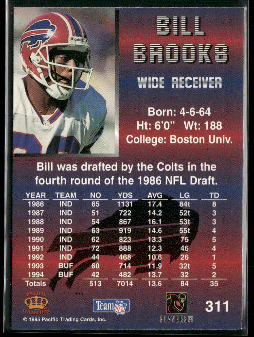 Bill Brooks 1995 Pacific #311 Buffalo Bills
