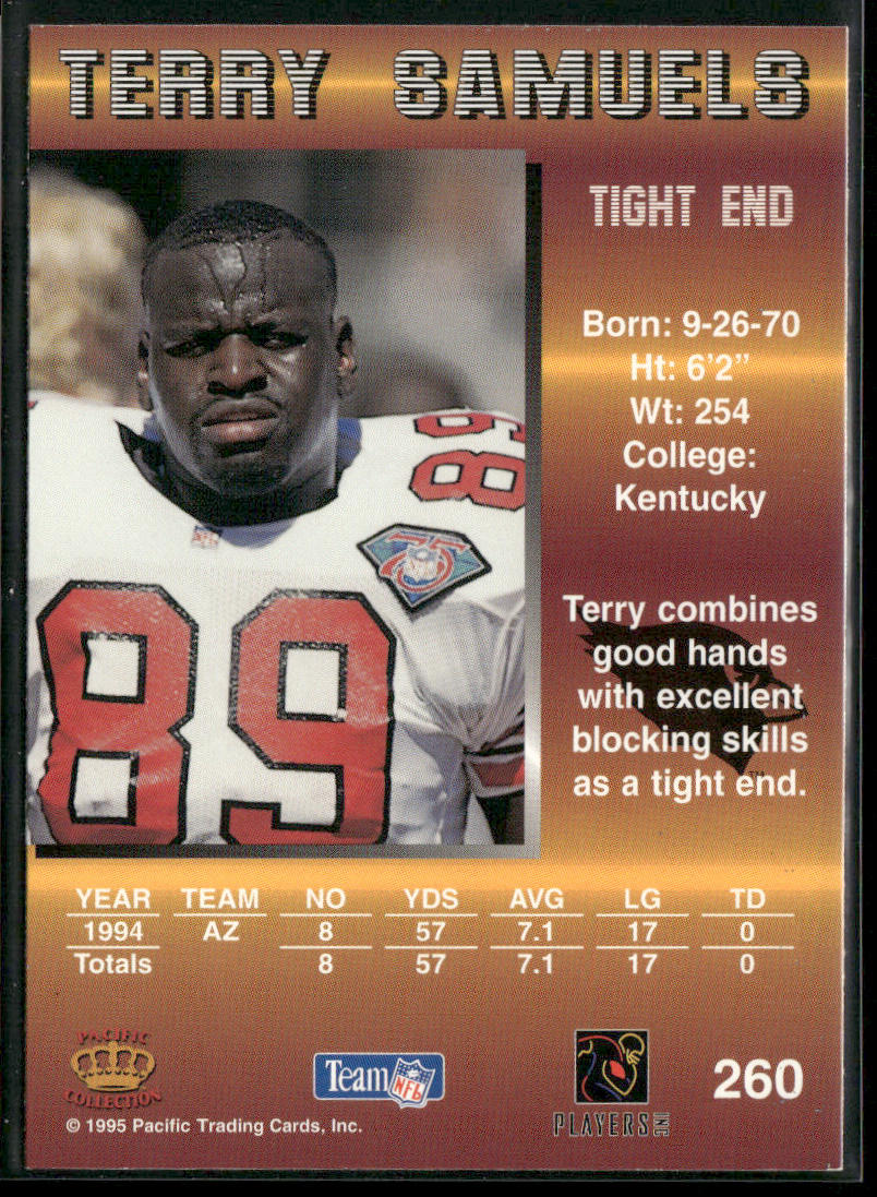 Terry Samuels 1995 Pacific #260 Arizona Cardinals