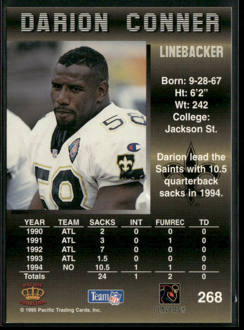 Darion Conner 1995 Pacific #268 New Orleans Saints