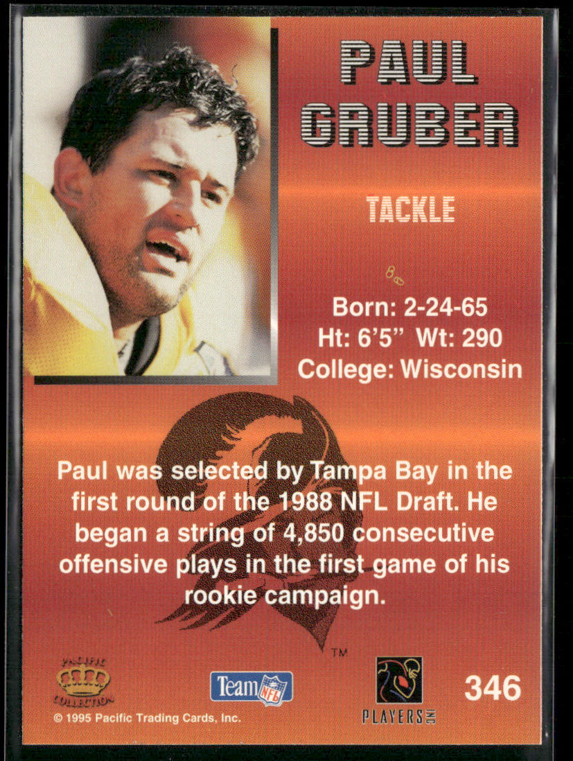 Paul Gruber 1995 Pacific #346 Tampa Bay Buccaneers