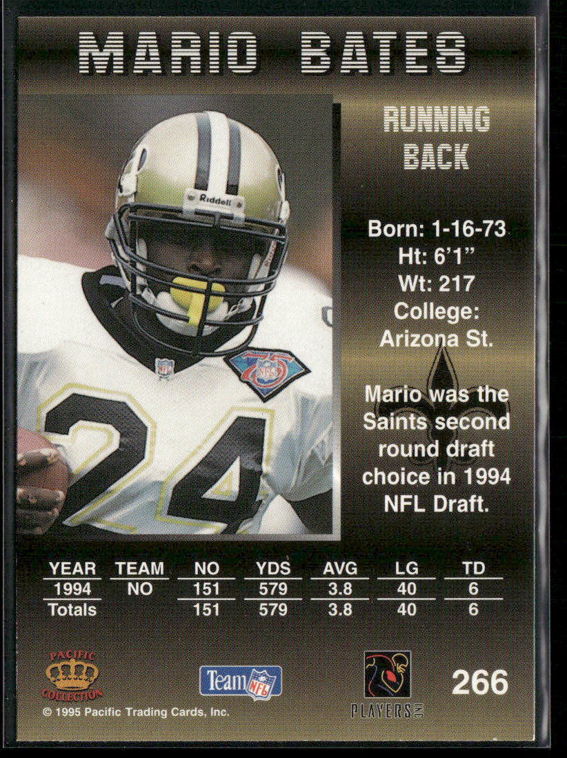 Mario Bates 1995 Pacific #266 New Orleans Saints
