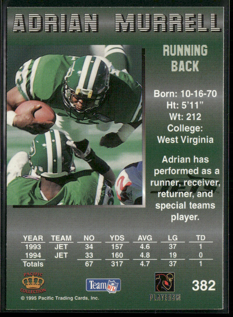 Adrian Murrell 1995 Pacific #382 New York Jets back
