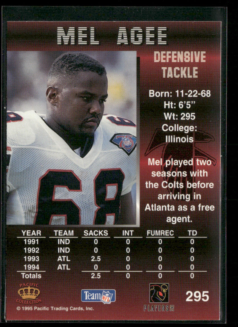 Mel Agee 1995 Pacific #295 Atlanta Falcons