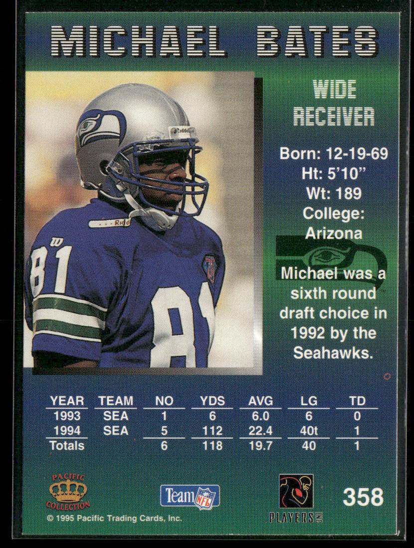 Michael Bates 1995 Pacific #358 Seattle Seahawks back