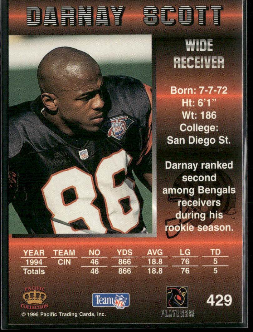 Darnay Scott 1995 Pacific #429 Cincinnati Bengals back