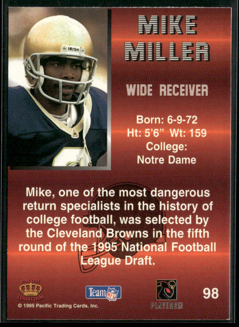 Mike Miller 1995 Pacific #98 RC Cleveland Browns