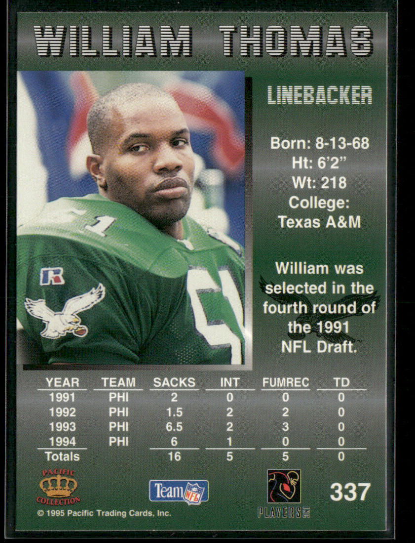 William Thomas 1995 Pacific #337 Philadelphia Eagles