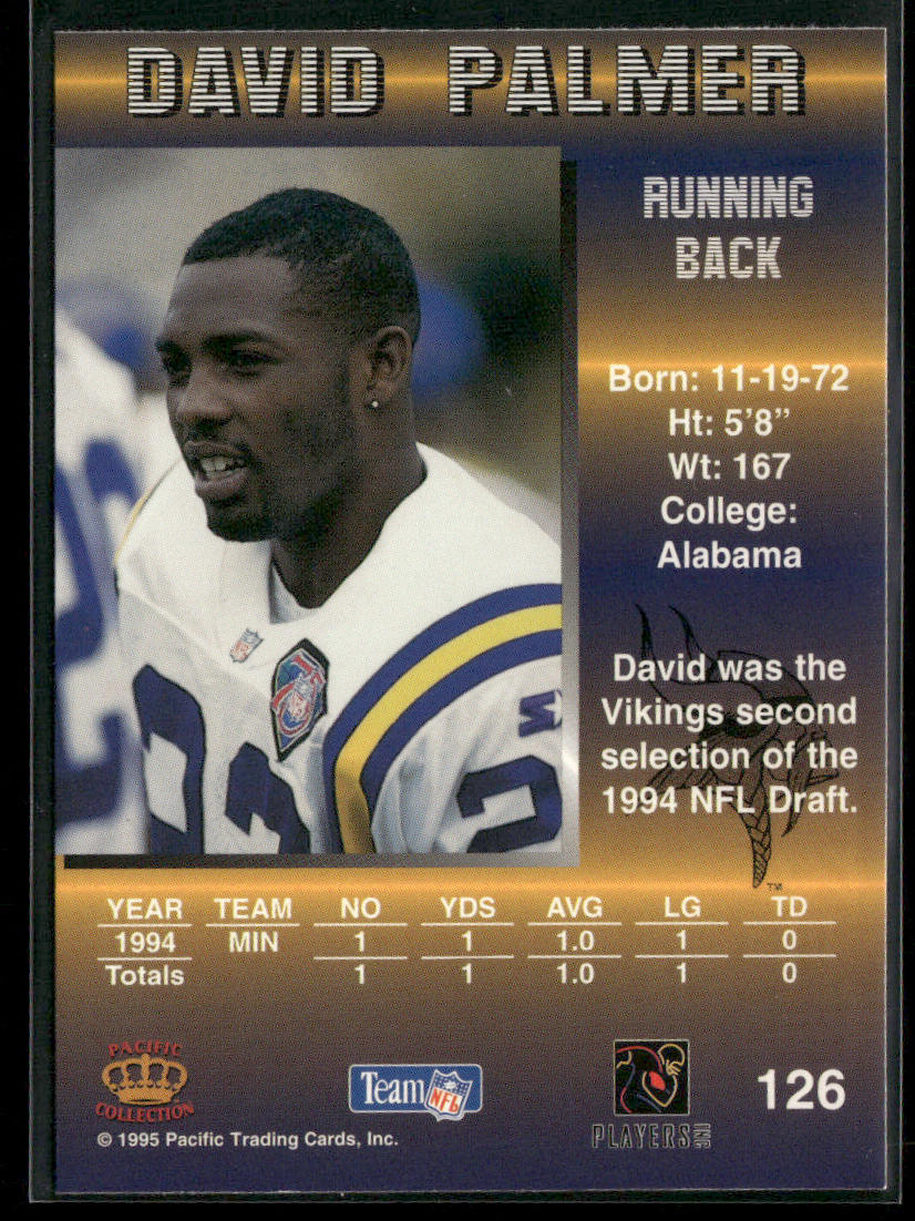 David Palmer 1995 Pacific #126 Minnesota Vikings