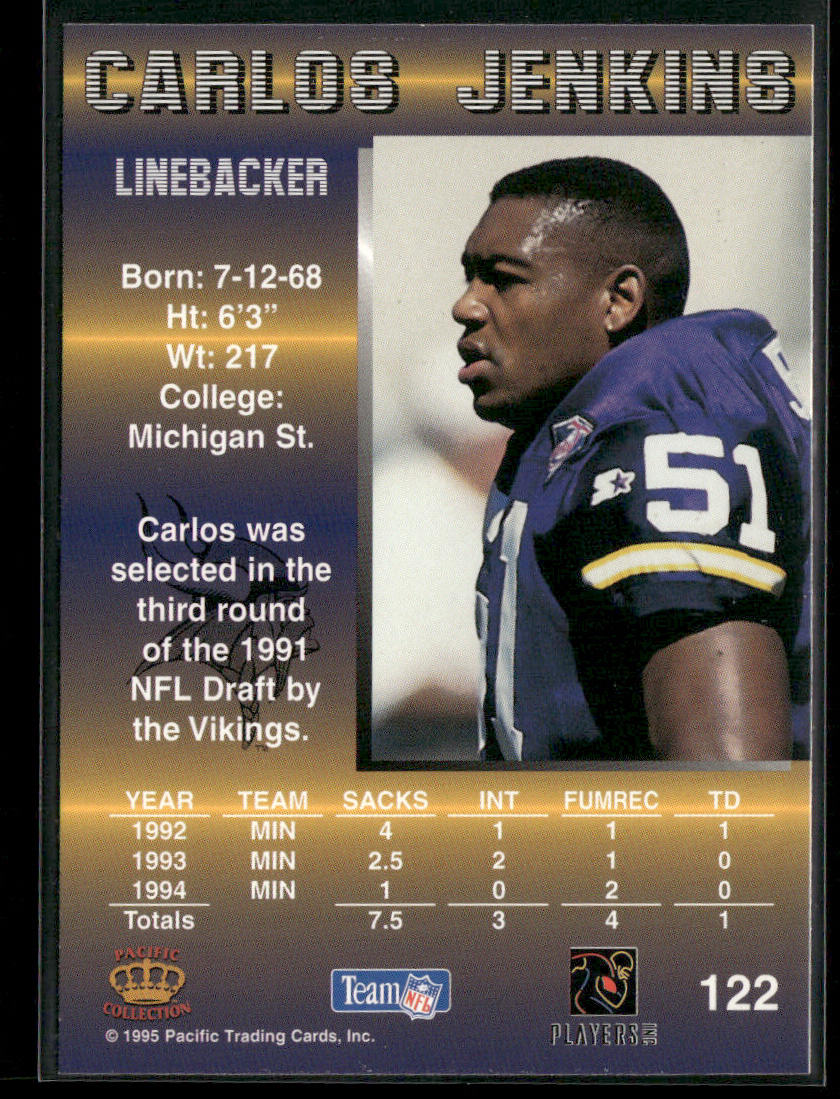 Carlos Jenkins 1995 Pacific #122 Minnesota Vikings
