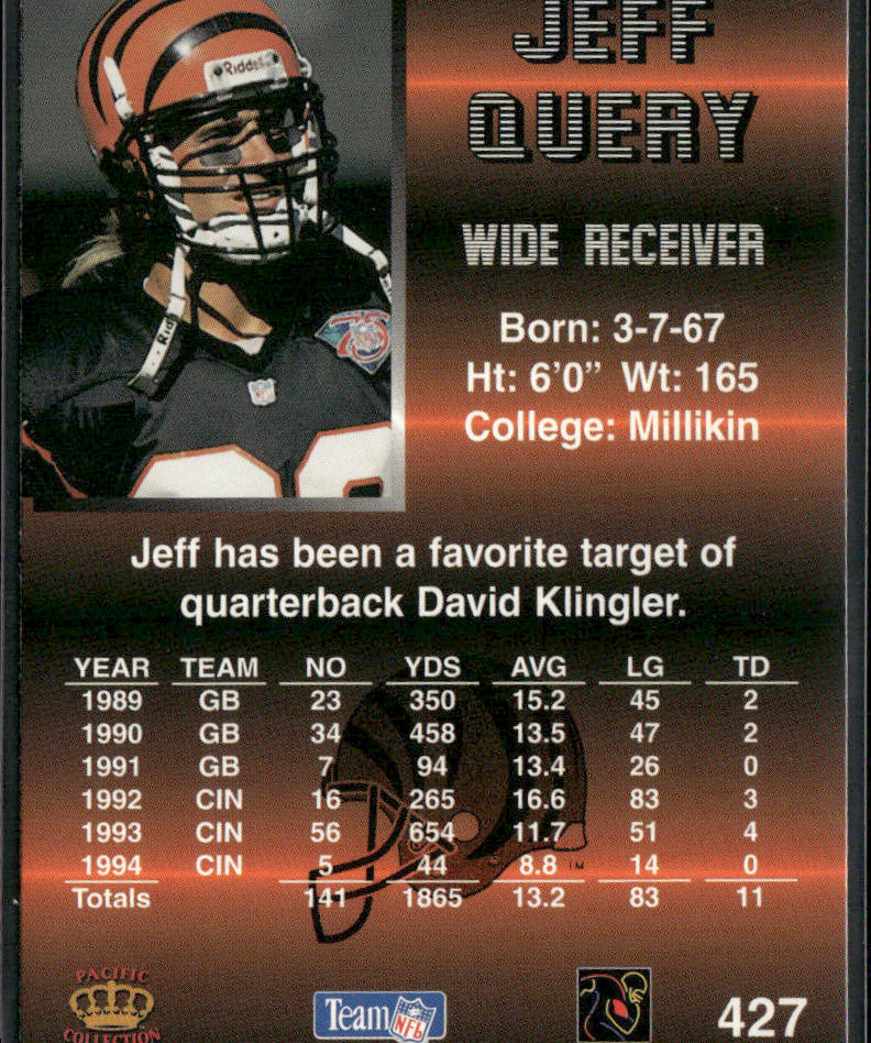 Jeff Query 1995 Pacific #427 Cincinnati Bengals