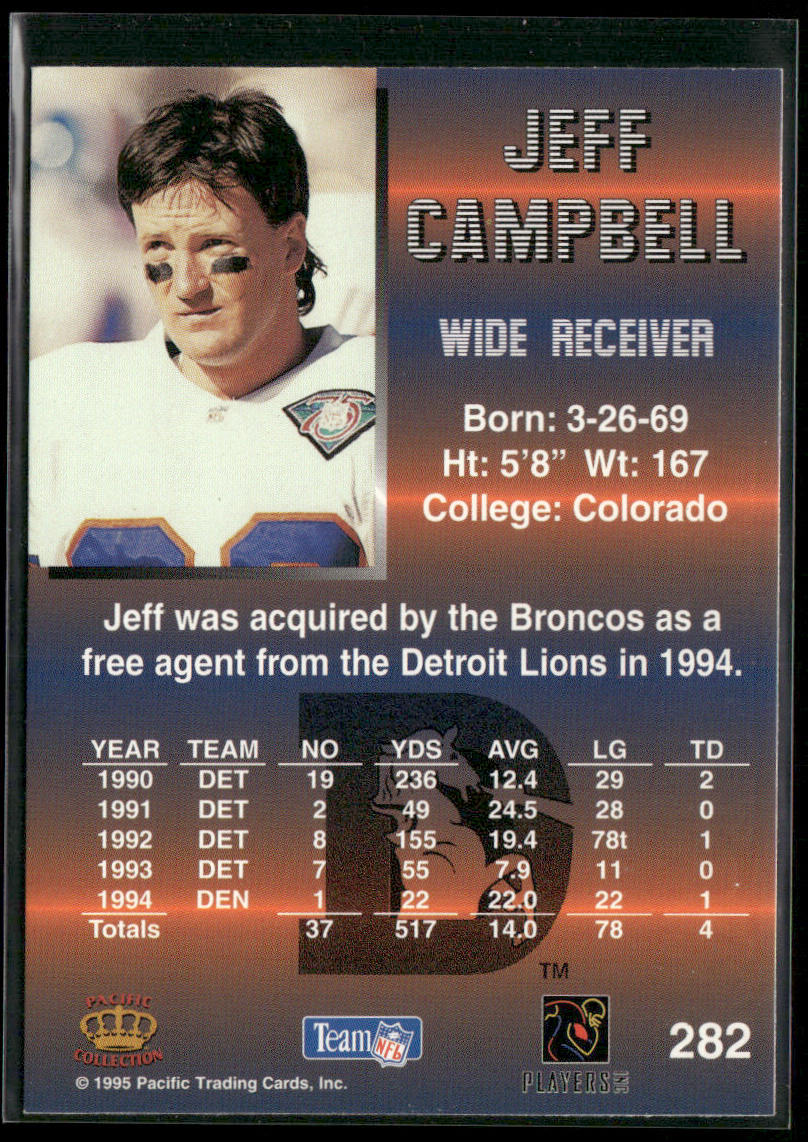 Jeff Campbell 1995 Pacific #282 Denver Broncos back
