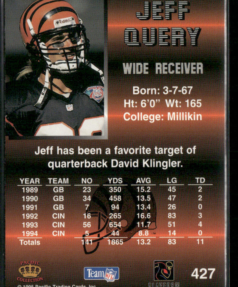 Jeff Query 1995 Pacific #427 Cincinnati Bengals back