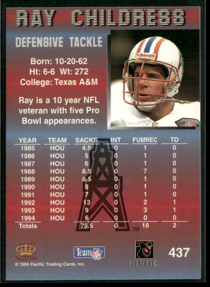 Ray Childress 1995 Pacific #437 Houston Oilers