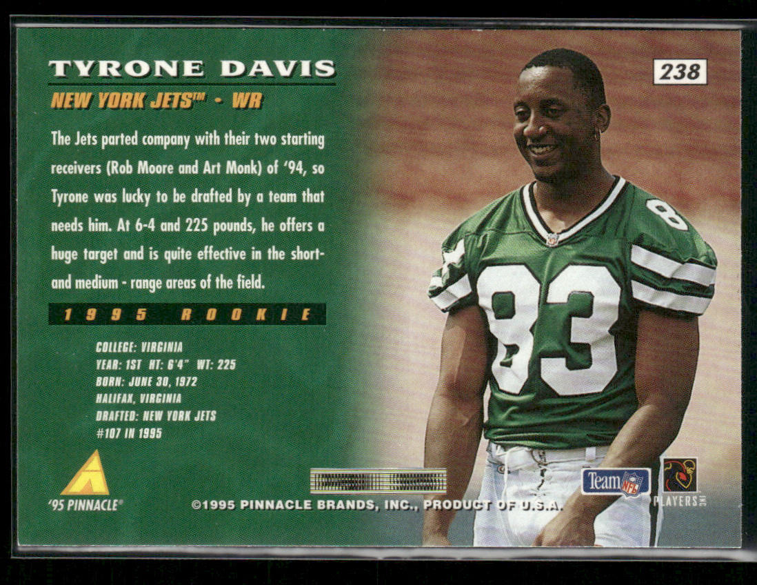 Tyrone Davis 1995 Pinnacle #238 RC New York Jets