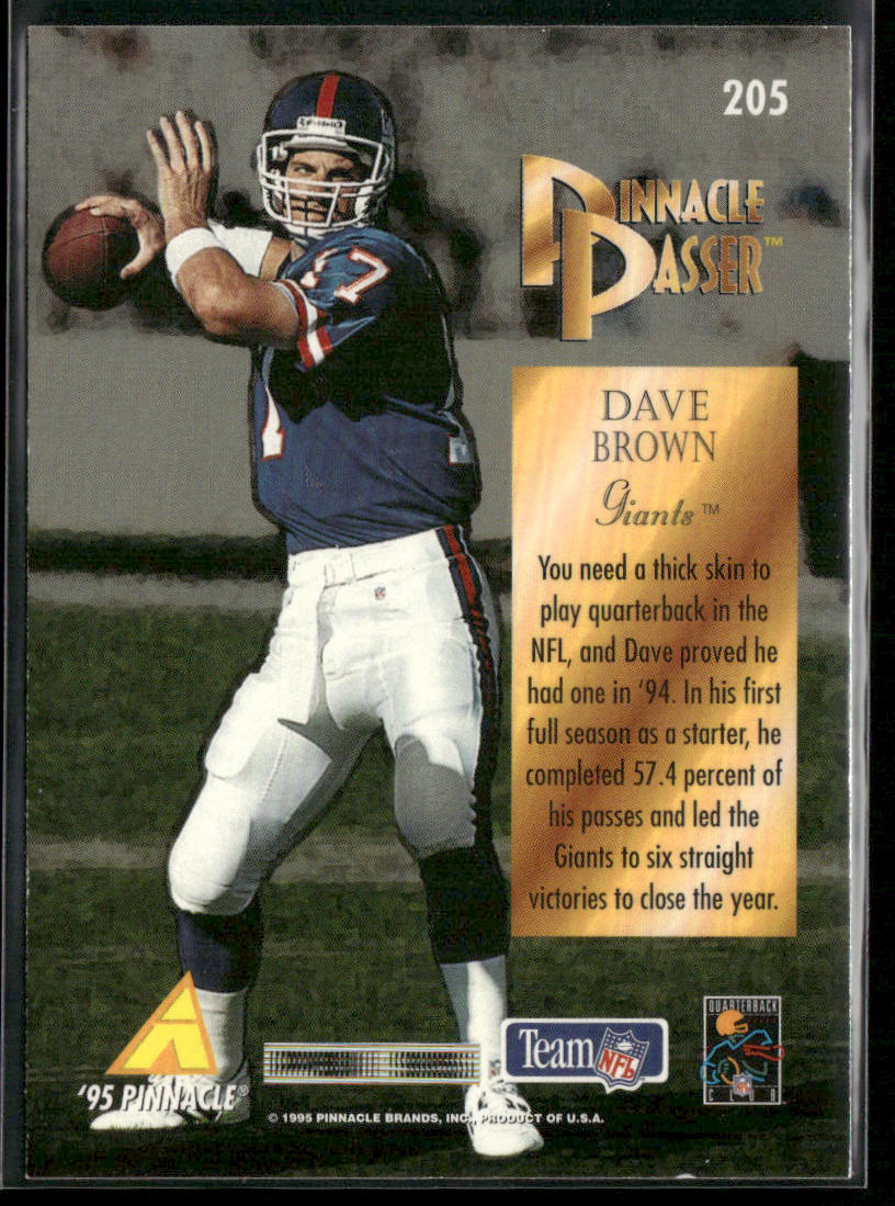 Dave Brown 1995 Pinnacle #205 New York Giants