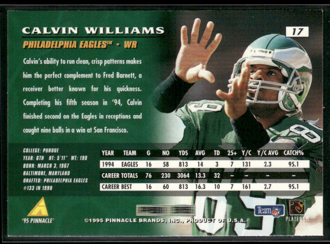 Calvin Williams 1995 Pinnacle #17 Philadelphia Eagles