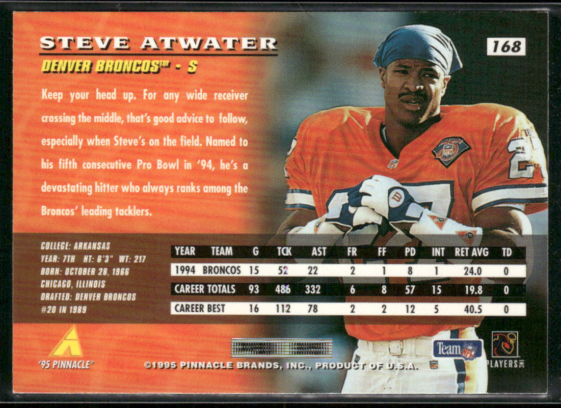 Steve Atwater 1995 Pinnacle #168 Denver Broncos