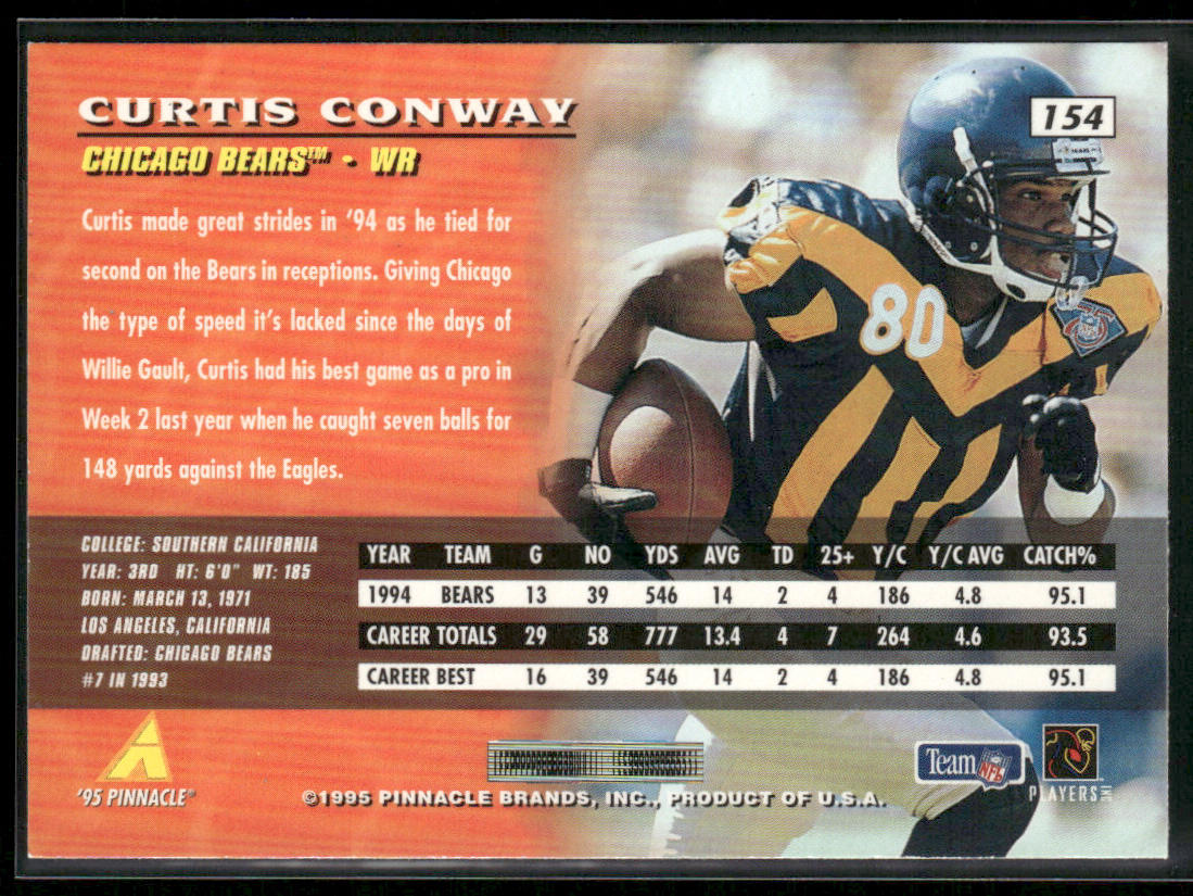 Curtis Conway 1995 Pinnacle #154 Chicago Bears