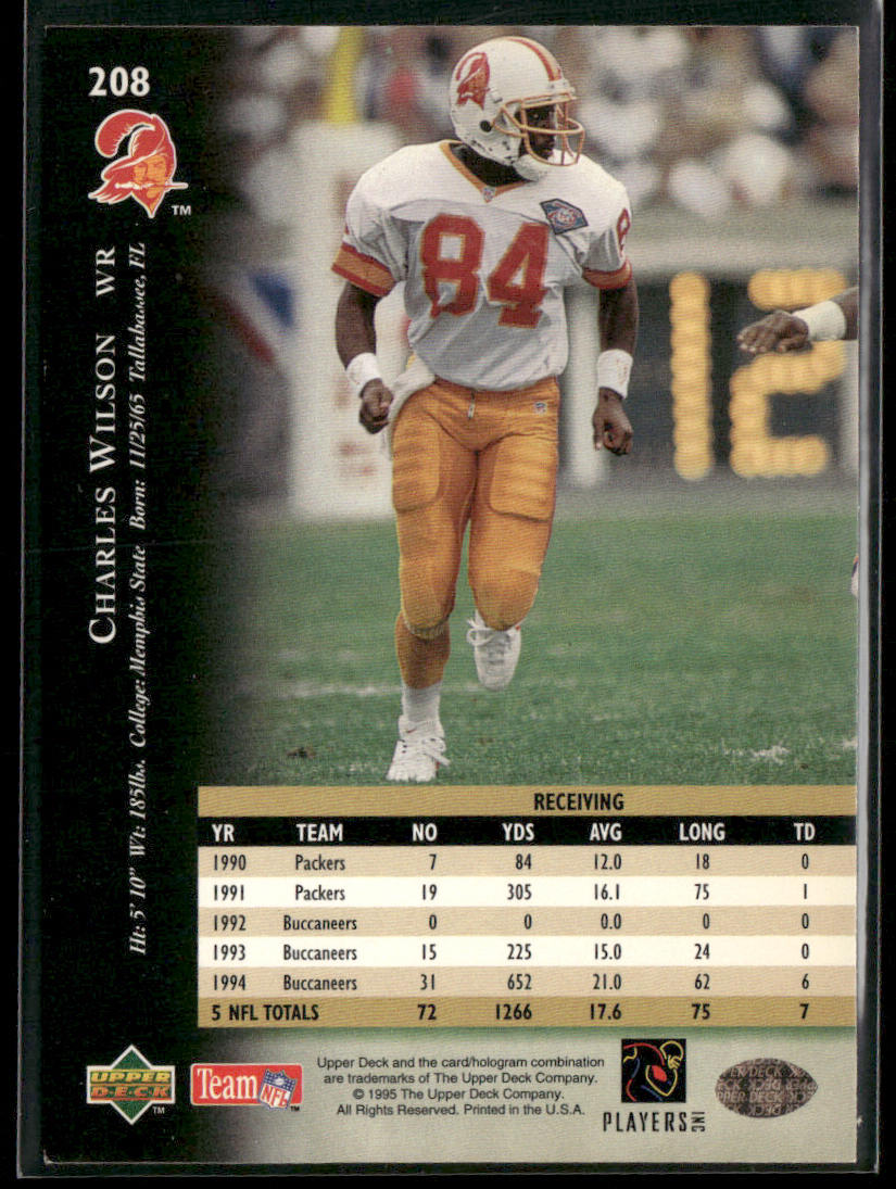 Charles Wilson 1995 Upper Deck #208 Tampa Bay Buccaneers