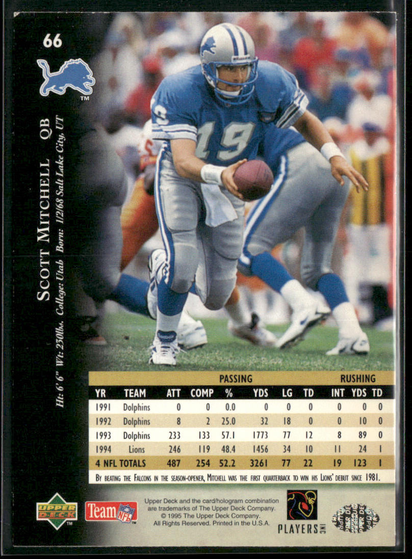 Scott Mitchell 1995 Upper Deck #66 Detroit Lions