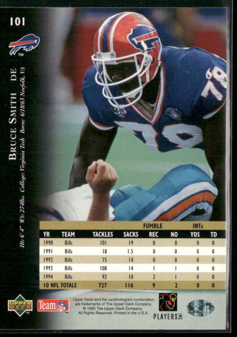 Bruce Smith 1995 Upper Deck Electric #101 Buffalo Bills