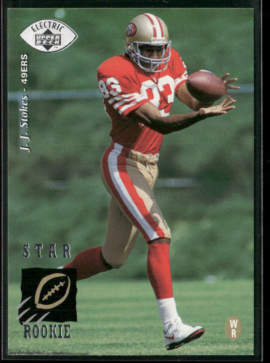 J.J. Stokes 1995 Upper Deck Electric #10 RC San Francisco 49ers