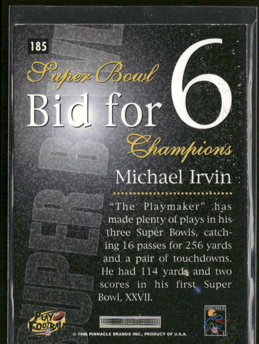Michael Irvin 1996 Pinnacle #185 Dallas Cowboys