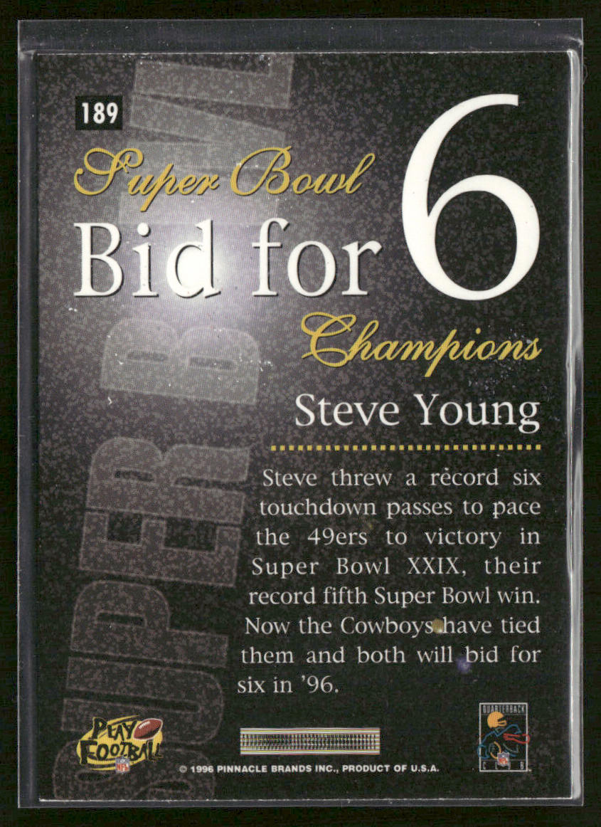 Steve Young 1996 Pinnacle #189 San Francisco 49ers