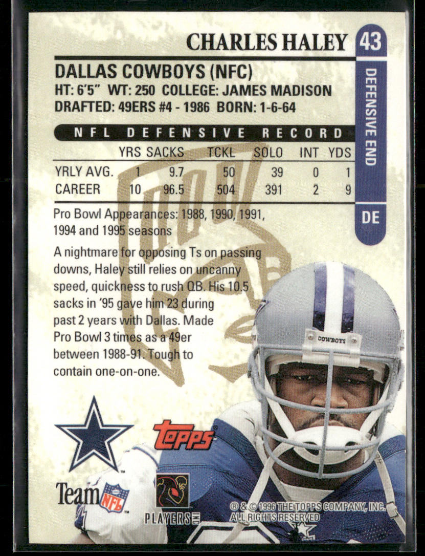 Charles Haley 1996 Topps Gilt Edge #43 Dallas Cowboys