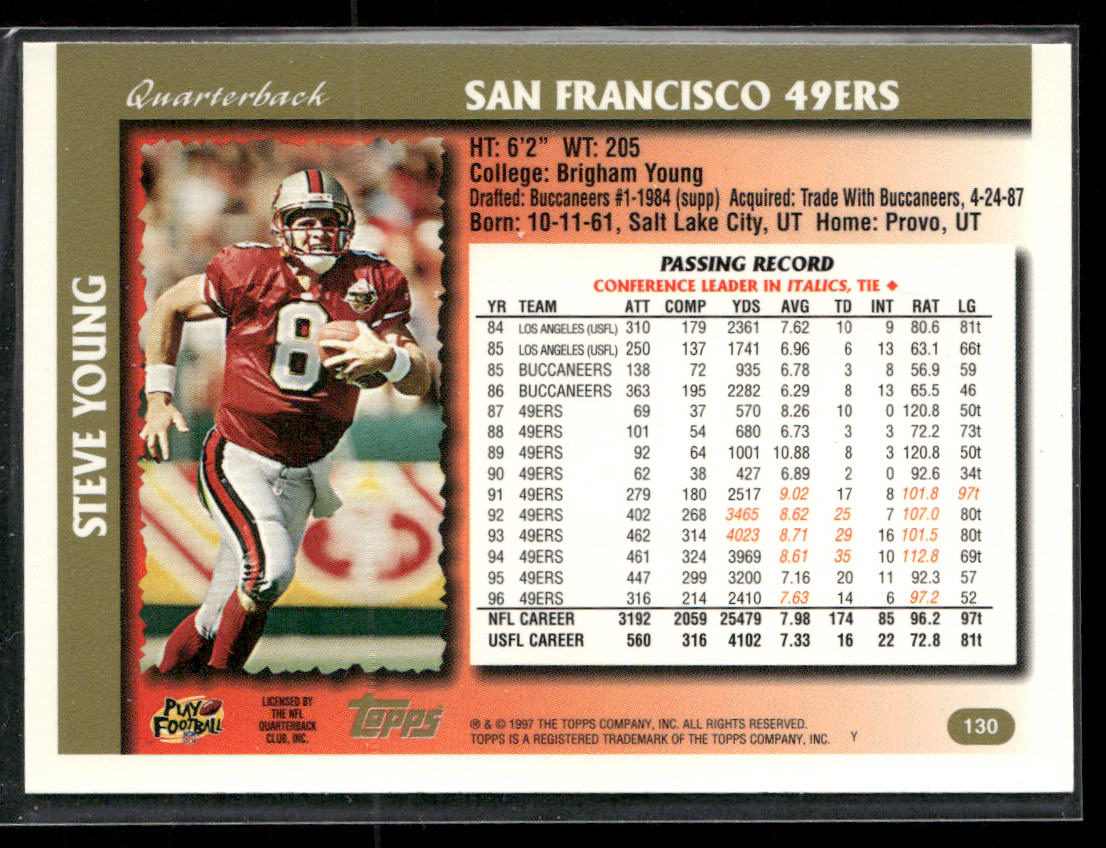 Steve Young 1997 Topps #130 San Francisco 49ers