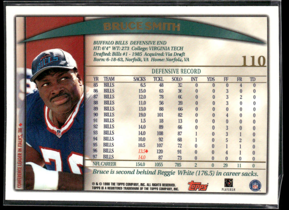 Bruce Smith 1998 Topps #110 Buffalo Bills