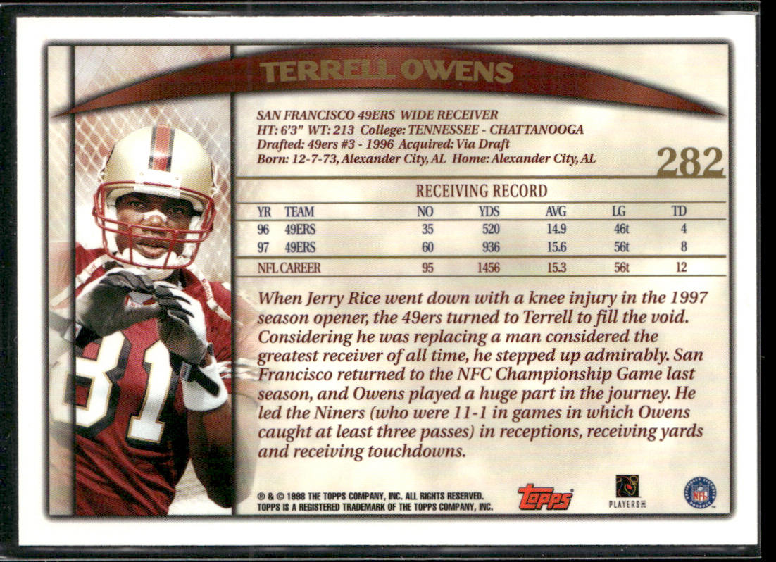 Terrell Owens 1998 Topps #140 San Francisco 49ers