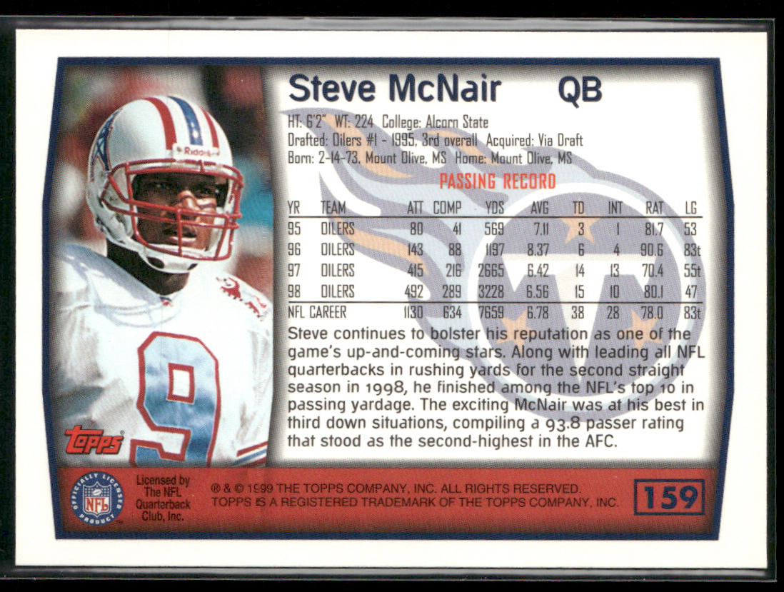 Steve McNair 1999 Topps #159 Tennessee Titans