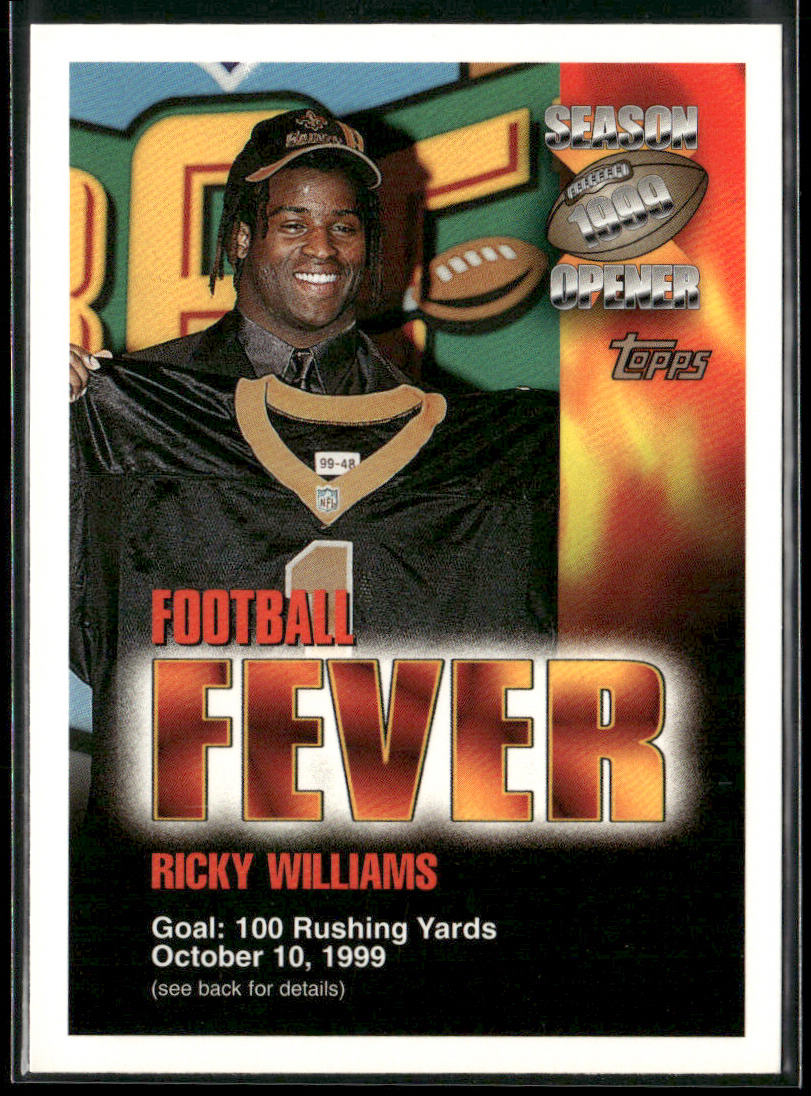 Ricky Williams 1999 Topps Season Opener Football Fever #NNO Game Date-October 10