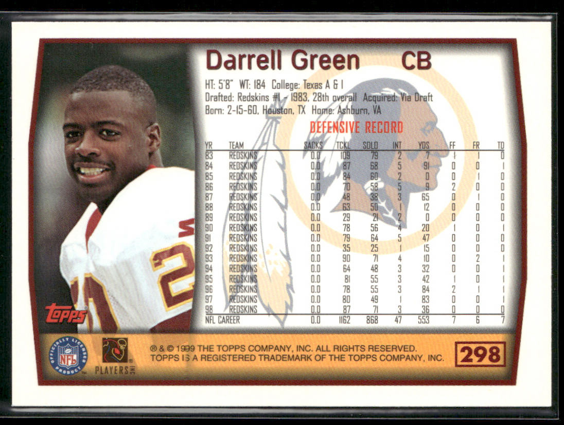Darrell Green 1999 Topps #298 Washington Redskins