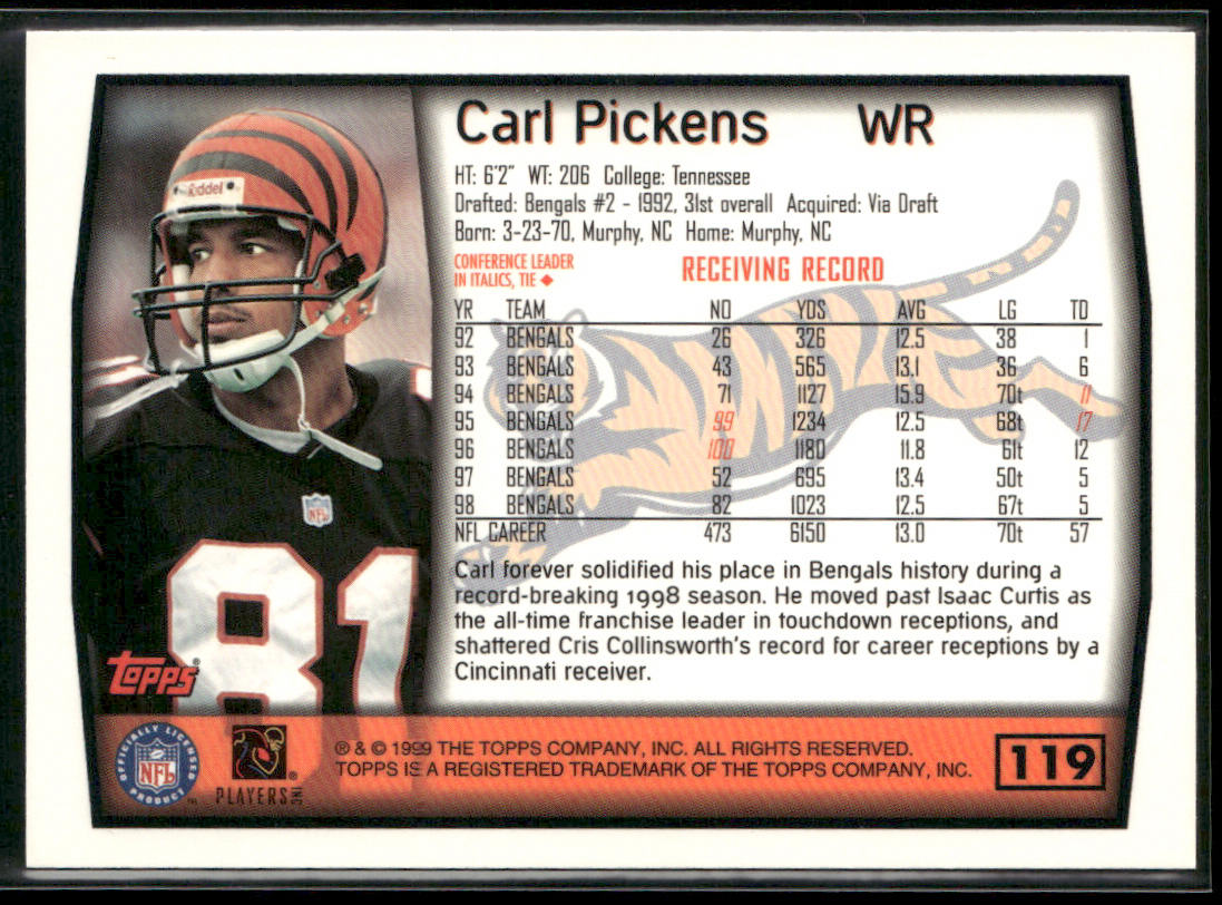 Carl Pickens 1999 Topps #119 Cincinnati Bengals