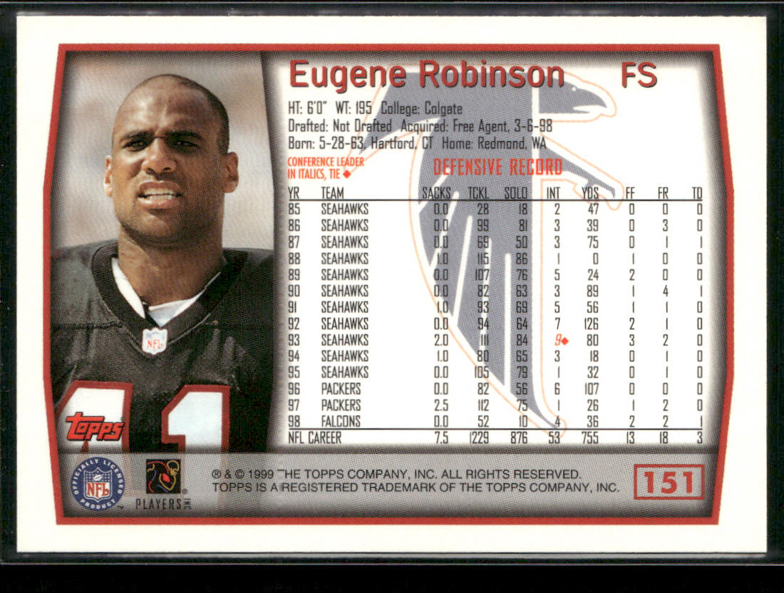 Eugene Robinson 1999 Topps #151 Atlanta Falcons