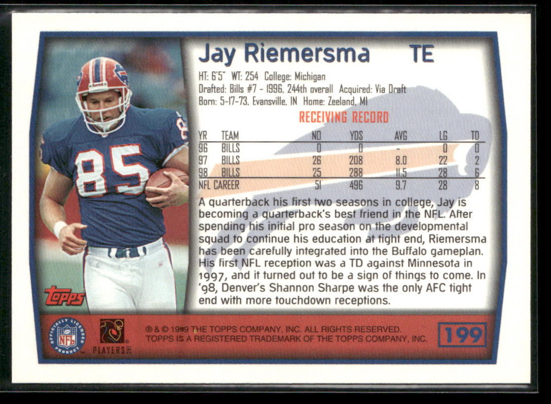 Jay Riemersma 1999 Topps #199 Buffalo Bills