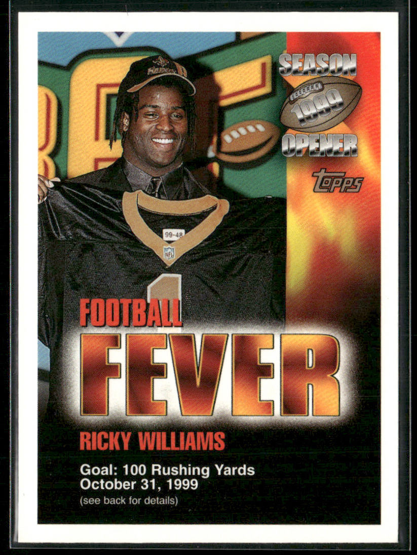 Ricky Williams 1999 Topps Season Opener Football Fever #NNO Game Date-October 31