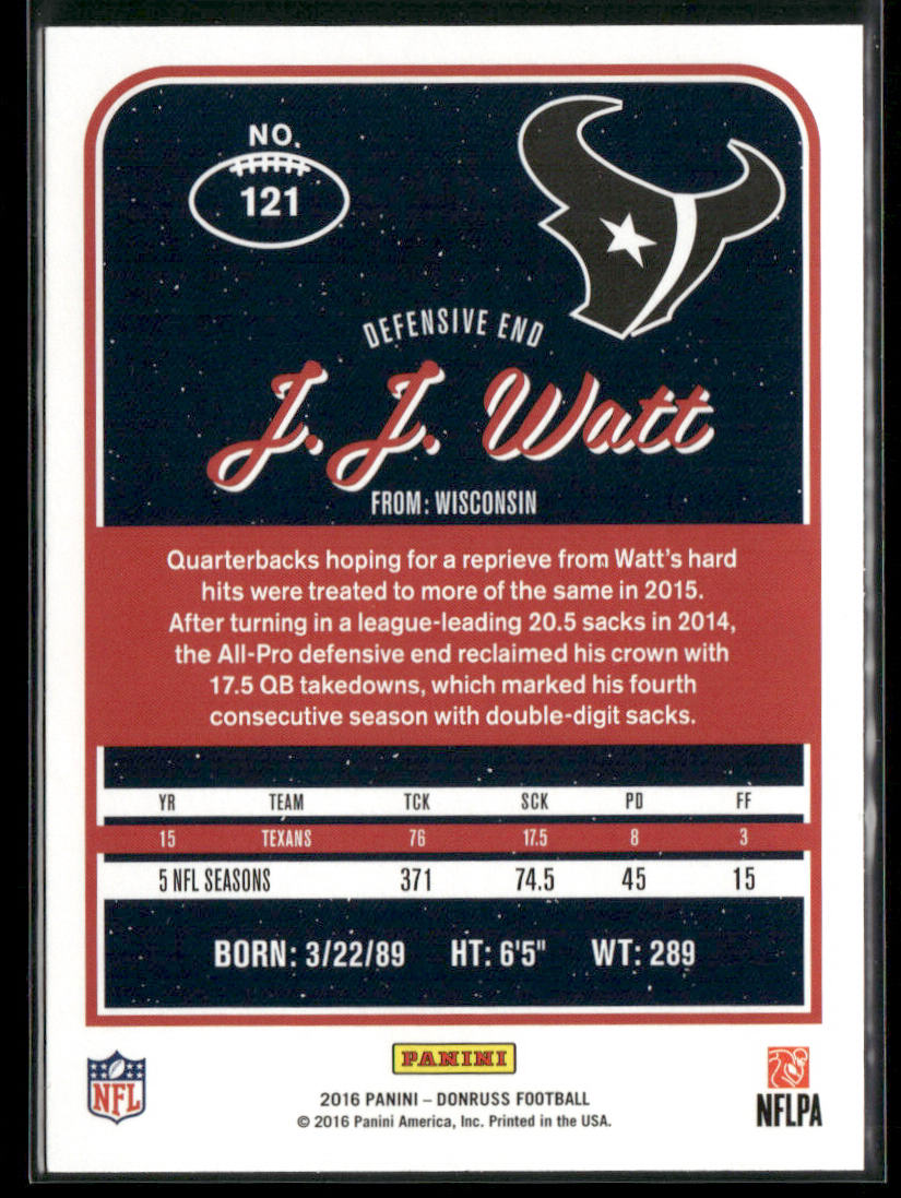 J.J. Watt 2016 Donruss #121 Houston Texans