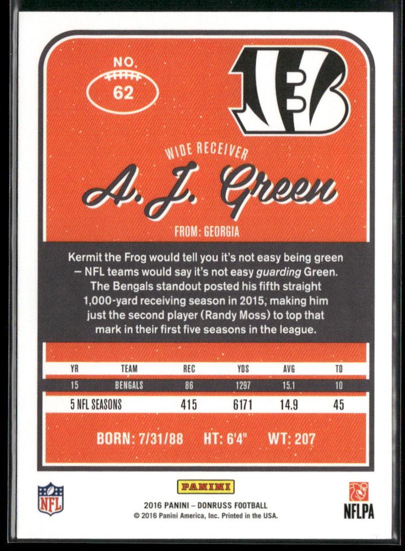 A.J. Green 2016 Donruss #62 Cincinnati Bengals
